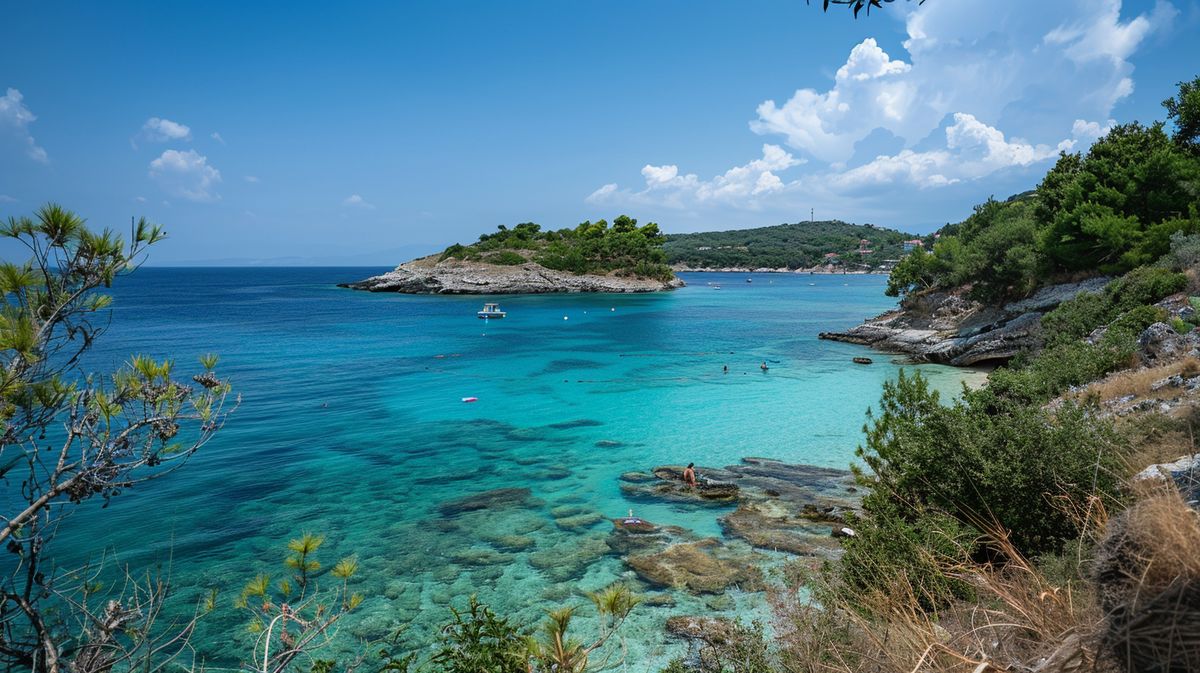 Ksamil ne zaman gidilir en iyi zamanı gösteren plaj ve deniz manzaralı fotoğraf